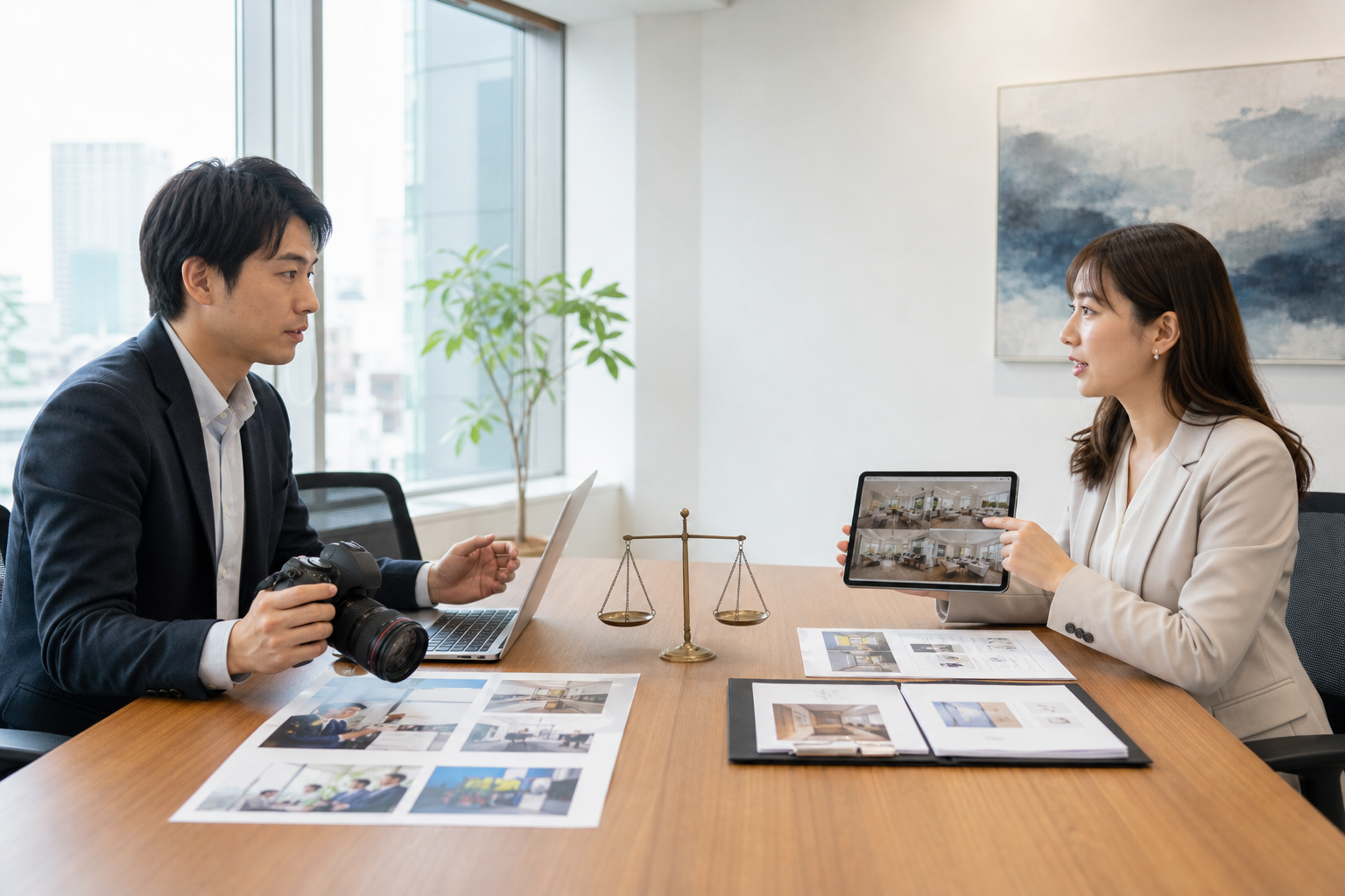 内製と運用代行を比較検討する会議の様子