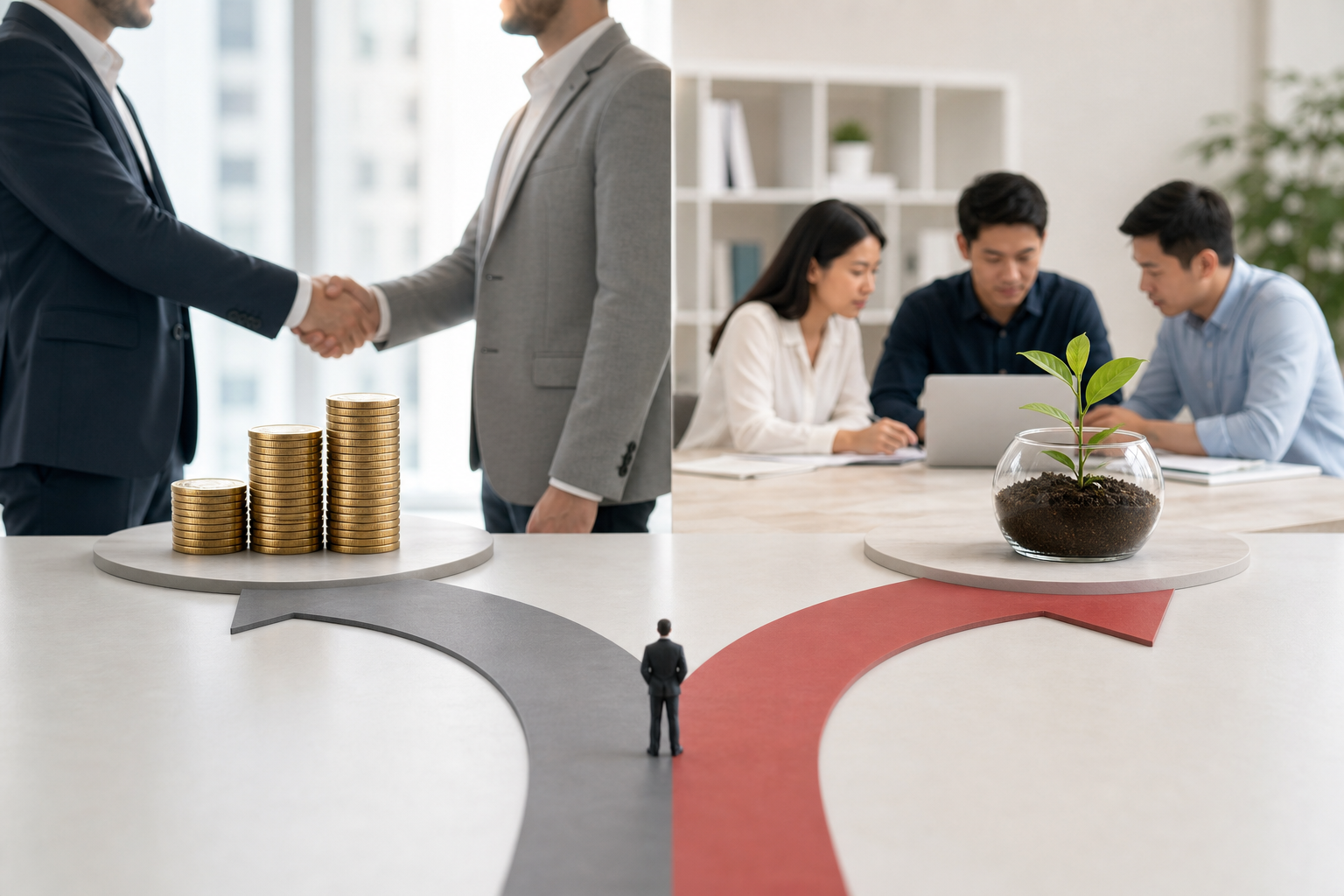 運用代行と内製化の総コスト比較を表すイメージ