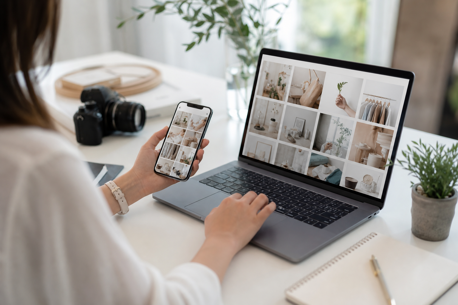 ブランドのInstagramを運用するマーケターのデスク