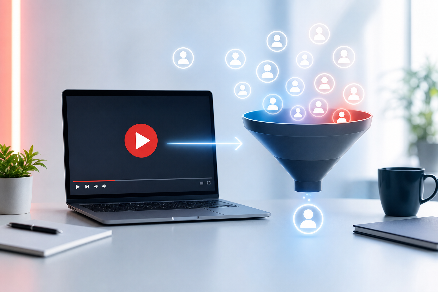 YouTubeでリード獲得を仕組み化する全体像のイメージ