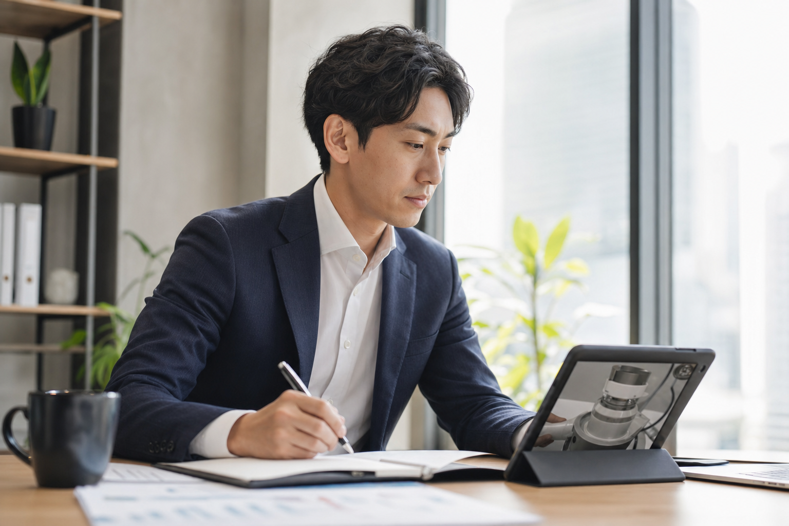 検討段階で動画を視聴するBtoB購買担当者のイメージ