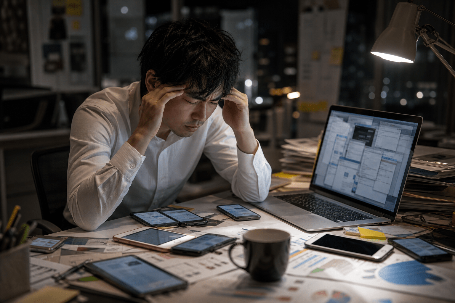 複数のSNS運用に追われ疲弊する日本人担当者