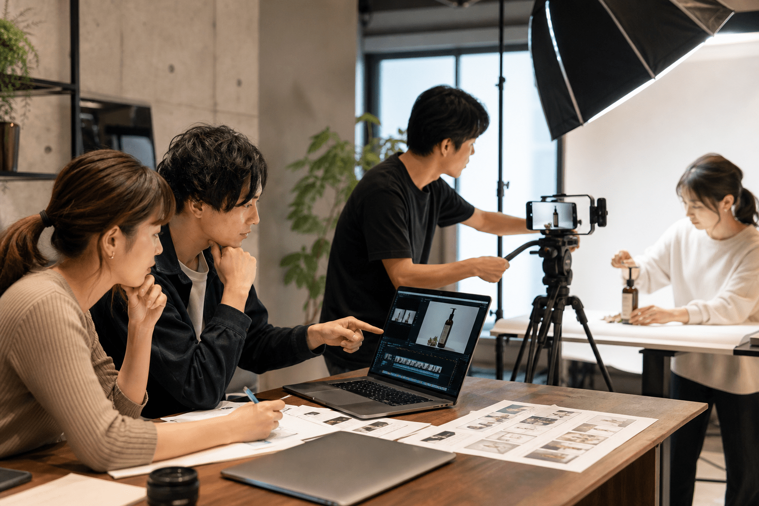 ショート動画制作会社に依頼できる4つの業務をイメージした画像