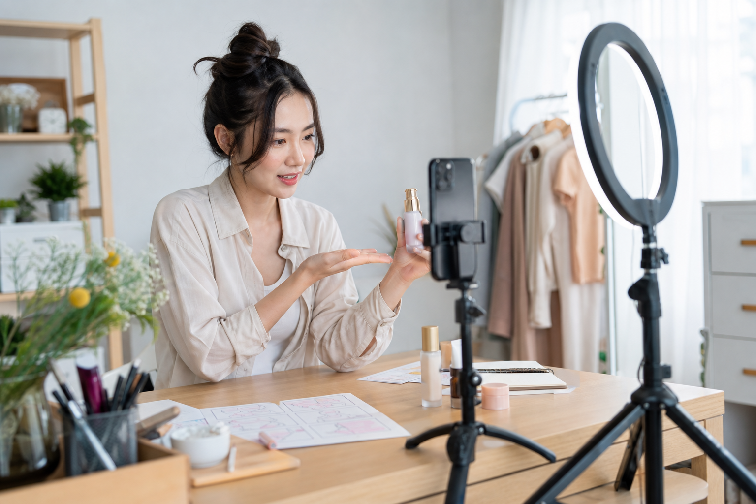 スマホでリール動画を撮影する制作手順のイメージ