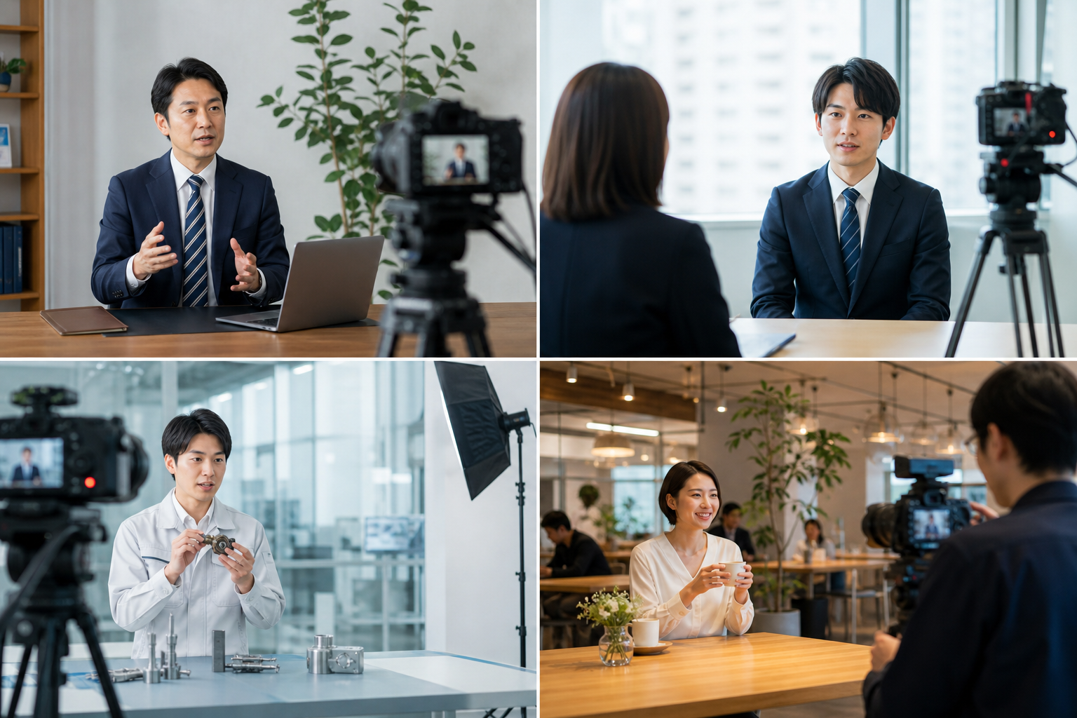 目的別の企業YouTube撮影シーン(教育・採用・商品・ブランド)