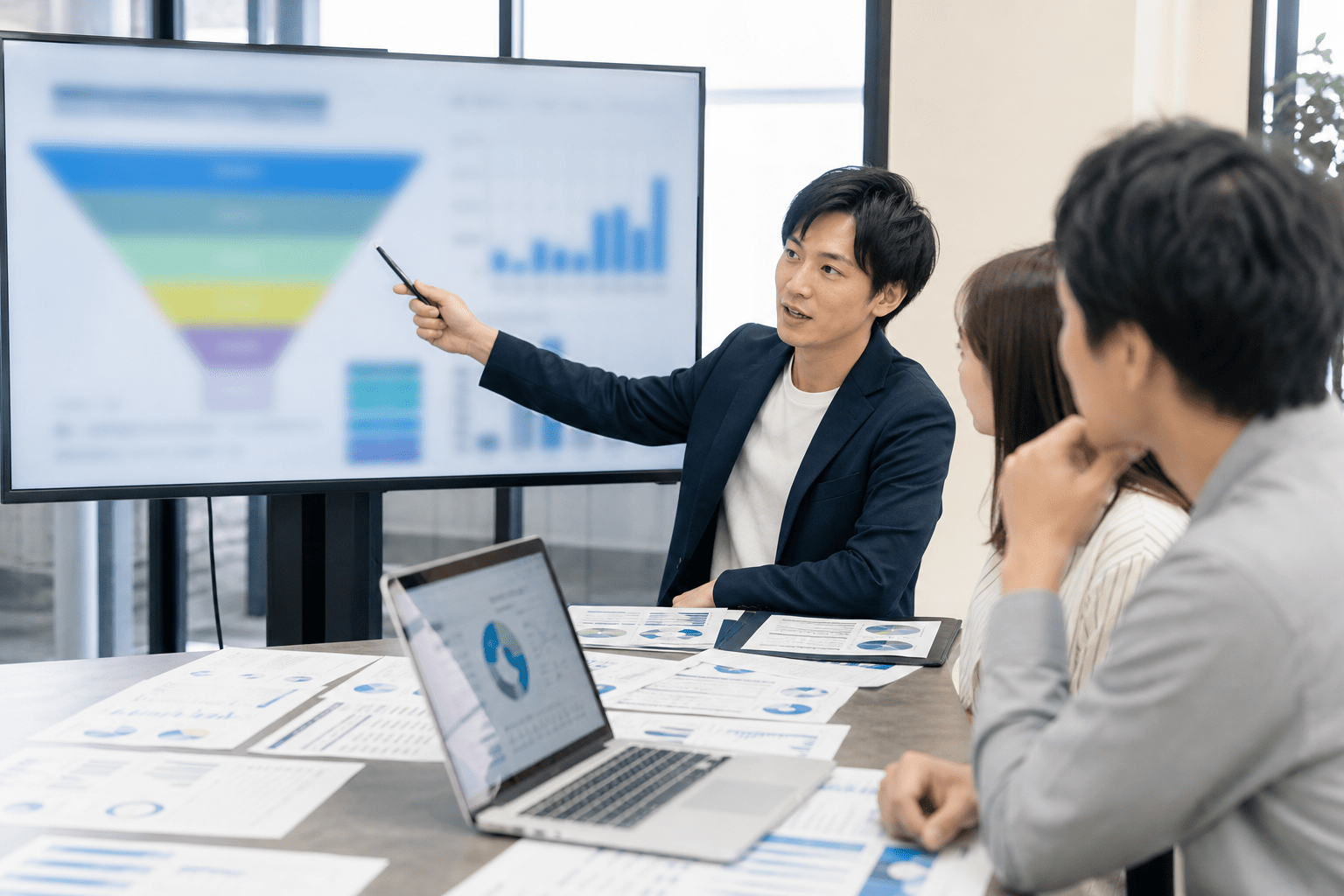 KPIをファネルで設計し数値をもとに議論する日本企業の分析担当者
